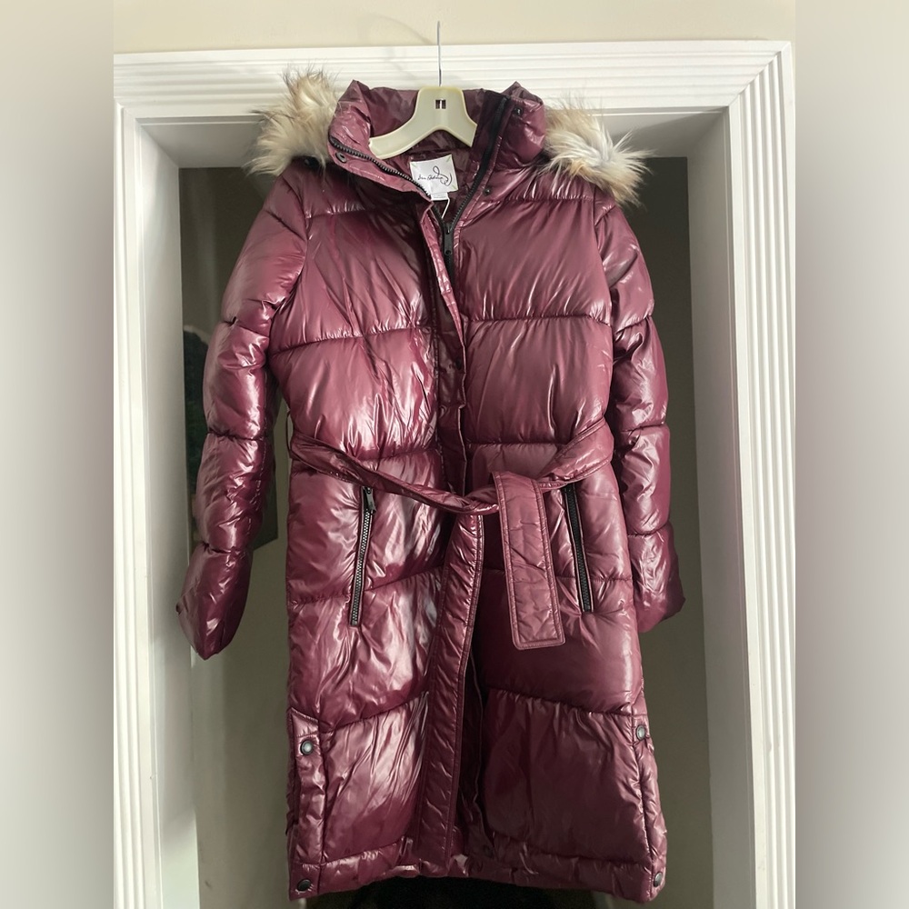 Sam Edelman Bordeaux Puffer Jacket with Hood-NWT-Size XS